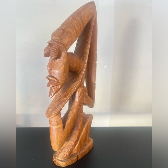 Unique Vintage Congo Hand Carved Wood Sculpture - Picture 1 of 7